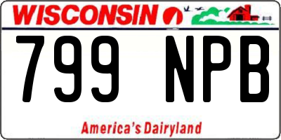 WI license plate 799NPB