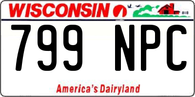 WI license plate 799NPC