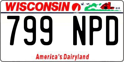 WI license plate 799NPD