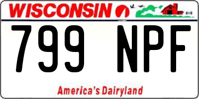WI license plate 799NPF