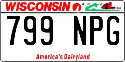 WI license plate 799NPG