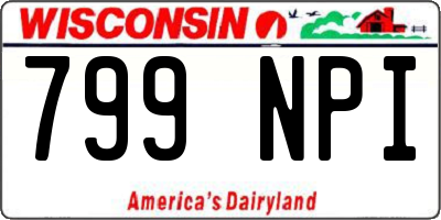 WI license plate 799NPI