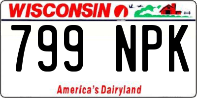 WI license plate 799NPK