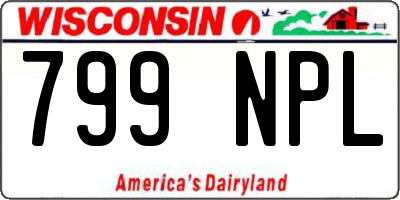 WI license plate 799NPL