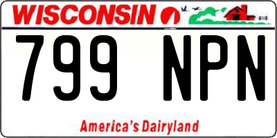 WI license plate 799NPN