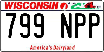 WI license plate 799NPP
