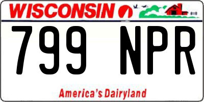 WI license plate 799NPR