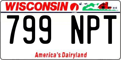 WI license plate 799NPT