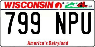 WI license plate 799NPU