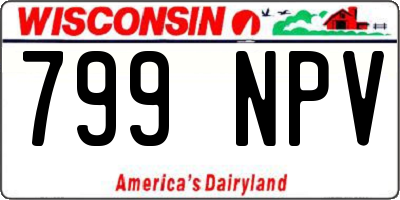 WI license plate 799NPV