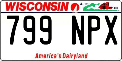 WI license plate 799NPX
