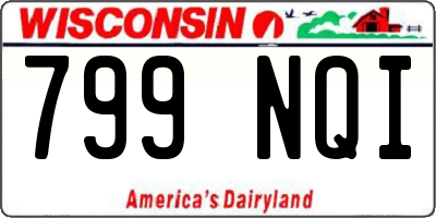 WI license plate 799NQI