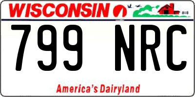 WI license plate 799NRC