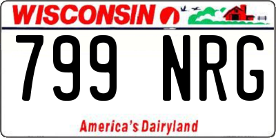 WI license plate 799NRG