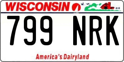 WI license plate 799NRK