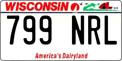 WI license plate 799NRL