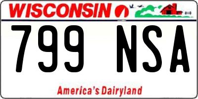 WI license plate 799NSA