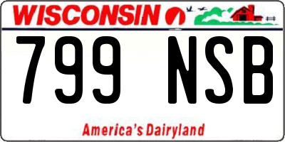 WI license plate 799NSB