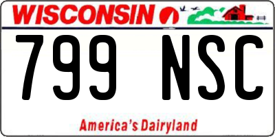 WI license plate 799NSC