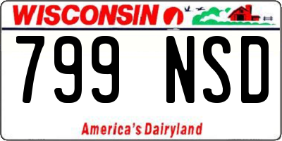 WI license plate 799NSD