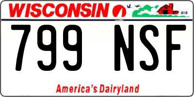 WI license plate 799NSF