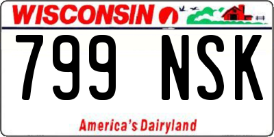 WI license plate 799NSK