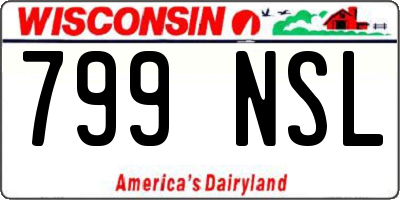 WI license plate 799NSL
