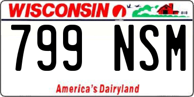 WI license plate 799NSM