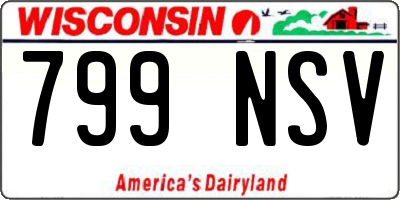WI license plate 799NSV