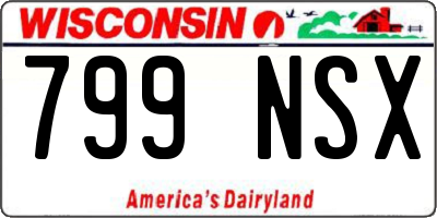 WI license plate 799NSX