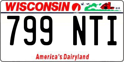WI license plate 799NTI