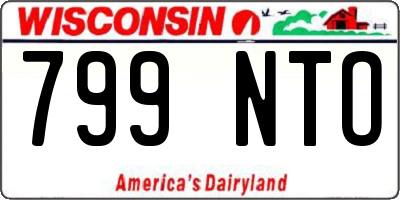 WI license plate 799NTO