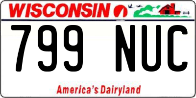 WI license plate 799NUC