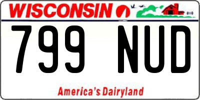 WI license plate 799NUD
