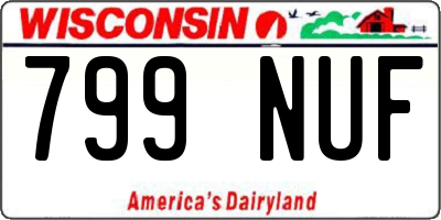 WI license plate 799NUF
