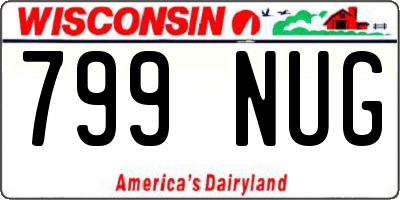 WI license plate 799NUG