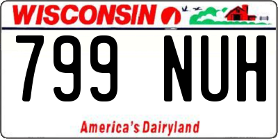 WI license plate 799NUH