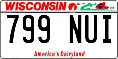 WI license plate 799NUI