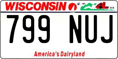 WI license plate 799NUJ