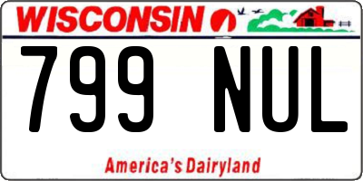 WI license plate 799NUL
