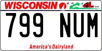 WI license plate 799NUM