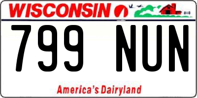 WI license plate 799NUN