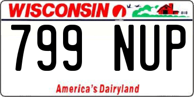 WI license plate 799NUP