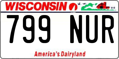 WI license plate 799NUR