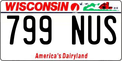 WI license plate 799NUS