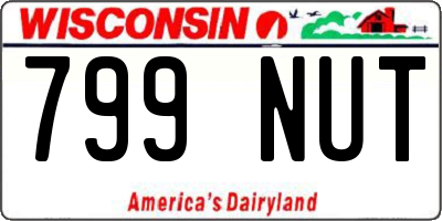 WI license plate 799NUT
