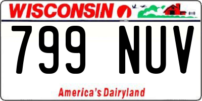 WI license plate 799NUV