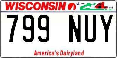WI license plate 799NUY