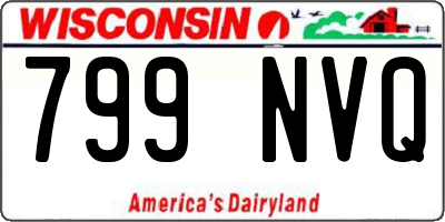 WI license plate 799NVQ