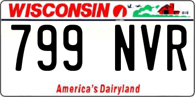 WI license plate 799NVR